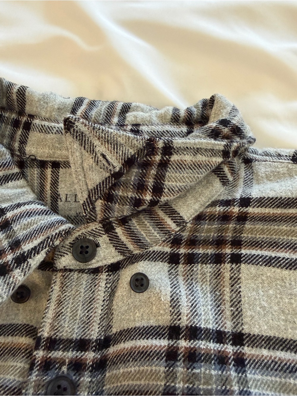 Allsaints Gaines Men’s Long Sleeve Flannel Size Medium - Picture 8 of 12